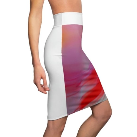 Red Pencil Skirt - Picture 2 of 5